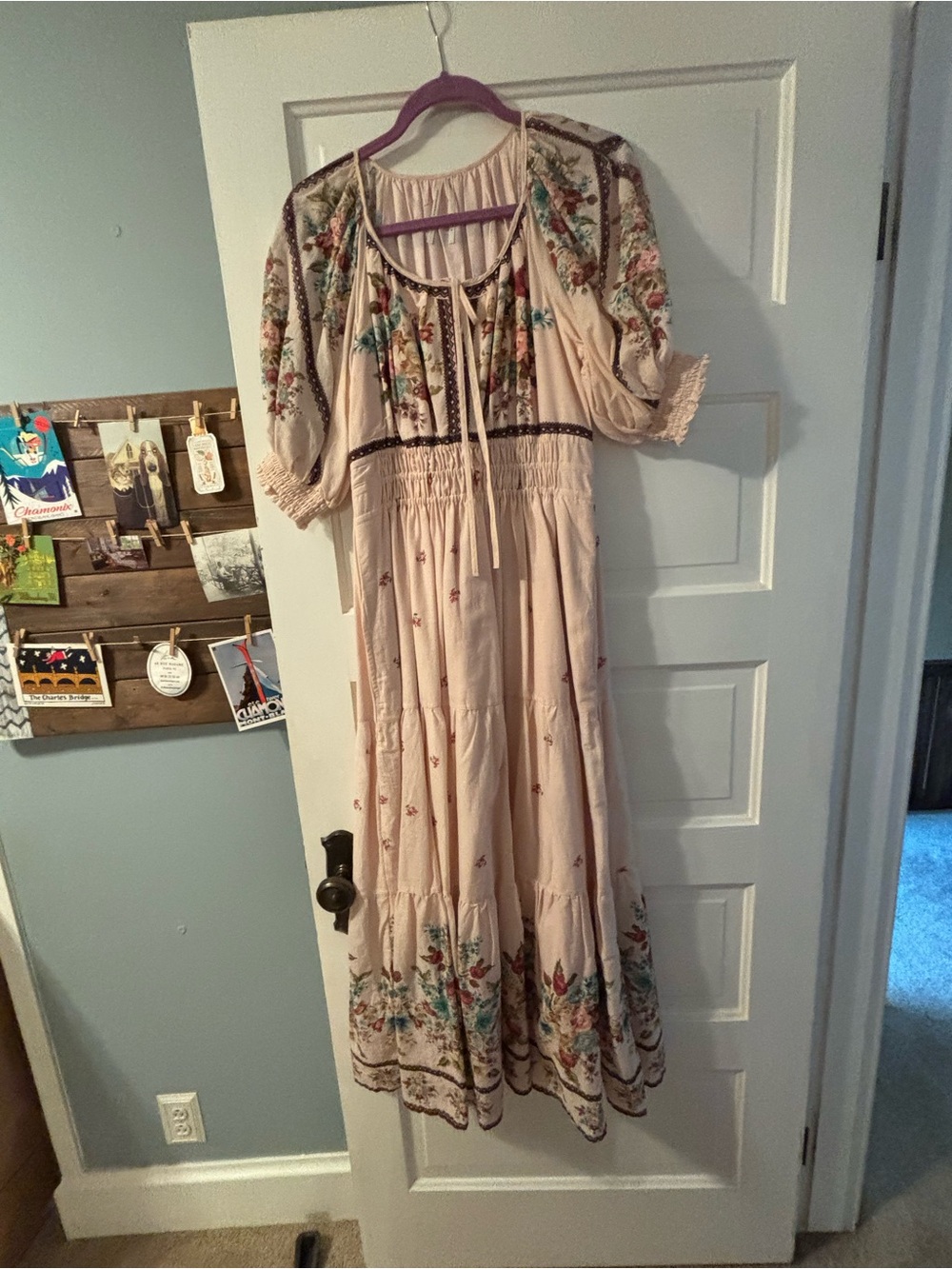 Anthropologie Somerset Floral border, print Maxi Dress - Cream - Picture 2 of 5